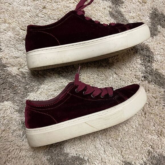 Zara velvet red sneakers - Picture 4 of 6
